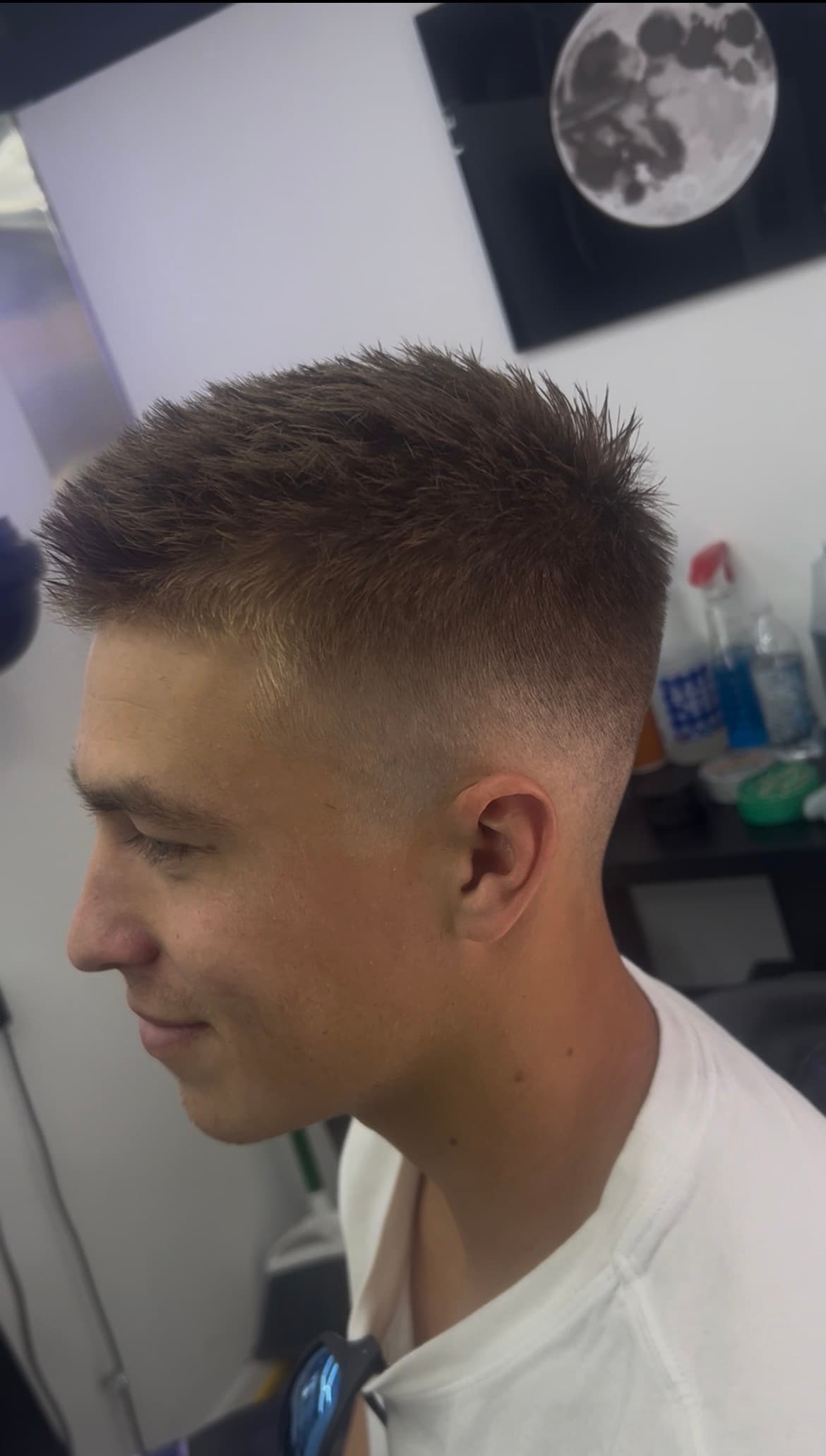 Skin fade with spiked top